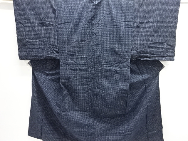 JAPANESE KIMONO / ANTIQUE COTTON AUTHENTIC KURUME KASURI CHECKERED PAT